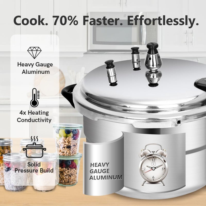 Fulgutonit 5.3 Quart Pressure Cooker, 10 Psi Induction Compatible Pressure Canner w/Multiple Pressure Control & Protection, Canning Rack Included - Image 2